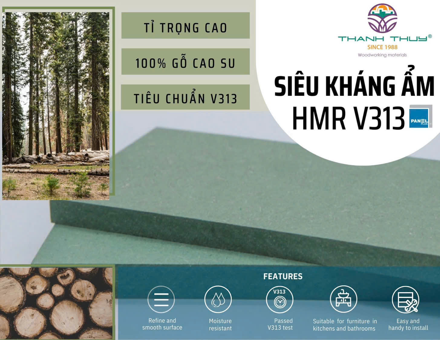  VÁN MDF HMR V313 PHỦ MELAMINE THANH THUỲ – SỰ KẾT HỢP HOÀN HẢO CHO NỘI THẤT HIỆN ĐẠI